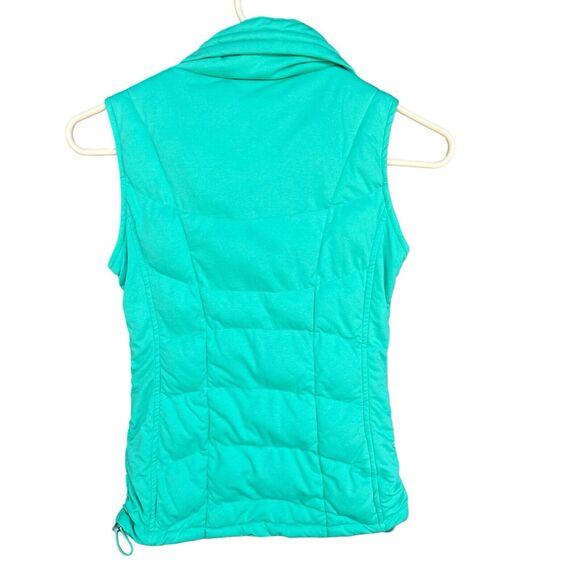 Athleta Puffer Vest Womens XXS Green Full Zip Zipper Pockets Colorful Quilted - Picture 2 of 13